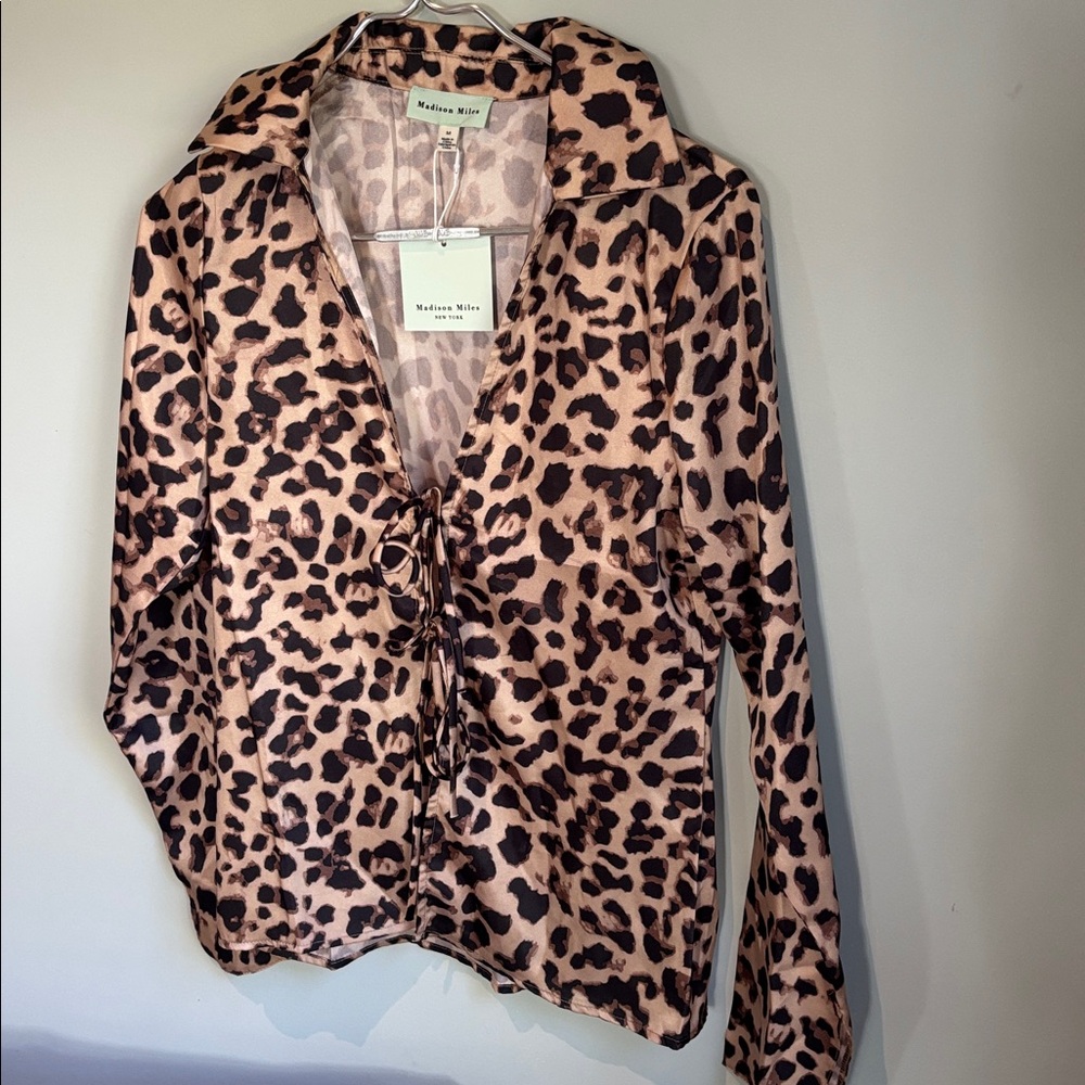 Madison Miles Leopard Print Blouse
